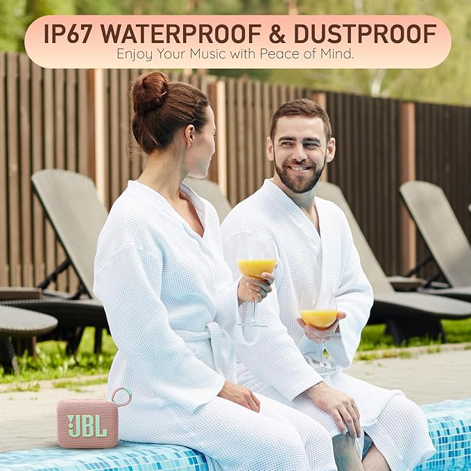 JBL Go 4 Portable Bluetooth Wireless Speaker, IP67 Waterproof and Dustproof Built-in Battery - White - Boomph's Comprehensive Ultimate Performance Cloth Solution for Your On-the-Go Sound Experience