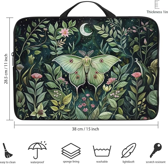 Laptop Sleeve Bag with Handle Computer Protective Soft Cover Case for 14 Inch 13 Inch Laptop,Wildflower Butterfly