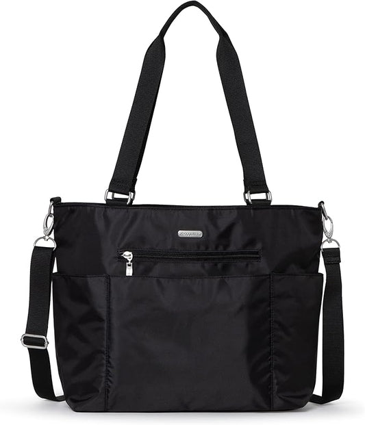 Baggallini Essential Laptop Tote - Work Tote Bag with Laptop Sleeve - Lightweight Travel Crossbody Shoulder Bag for Women