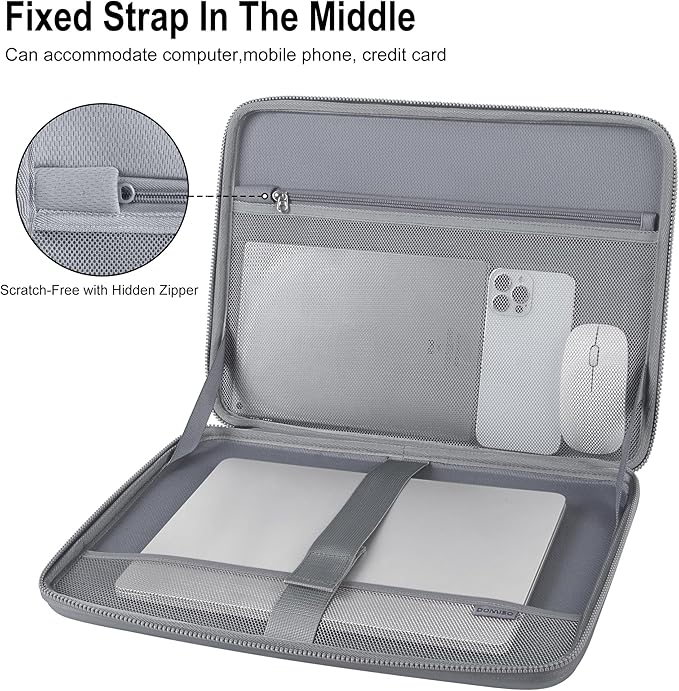 DOMISO 18 Inch Laptop Hard Case, Waterproof Shockproof Hard Shell Protective Laptop Sleeve with Handle for 18 Inch ASUS ROG Strix SCAR 18 G18 2025/2024/2023 Gaming Laptop,Silver