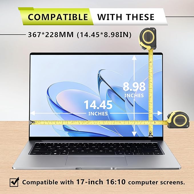 2 Pack 17 inch 16:10 Anti Blue Light Screen Protector,Anti Glare UV Blocking Eye Protection Film,Eye Strain Relief for HP/Lenovo/Dell/ASUS/Acer/Samsung Laptops