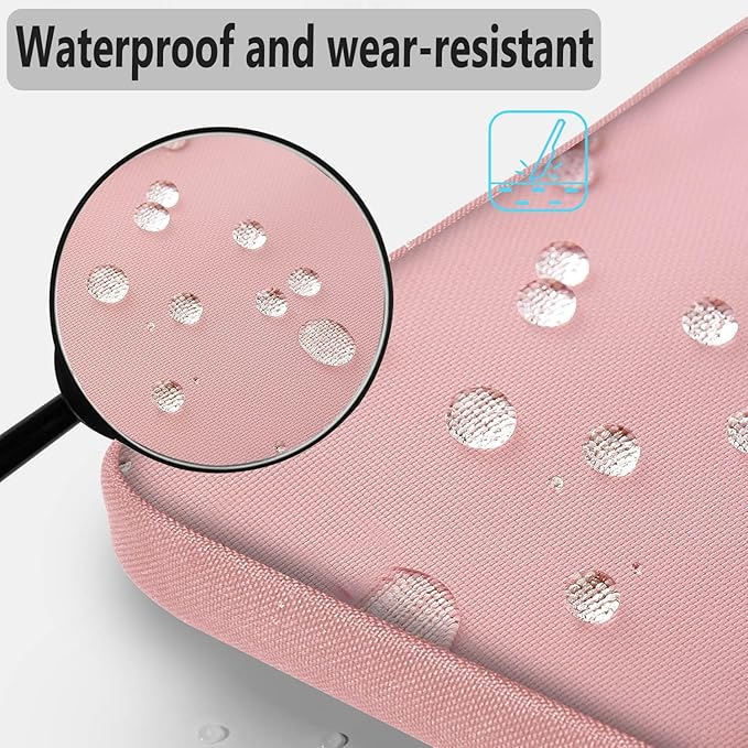 Hseok Laptop Shoulder Bag 13-14 inch Shockproof Water-Resistant HandBag with Small Case Compatible with MacBook Pro/Neo 14" M5/M4/M3/M2/M1, Mac Air/Pro 13.3", XPS 13/14, Most 13"-14" PC,Pink