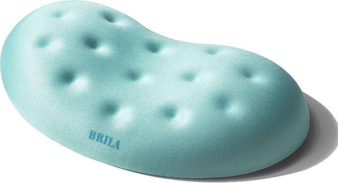 BRILA Ergonomic Memory Foam Mouse Wrist Rest Support Pad Cushion for Computer, Laptop, Office Work, PC Gaming - Massage Holes Design - Wrist Pain Relief (Aquamarine Mouse Wrist Rest)