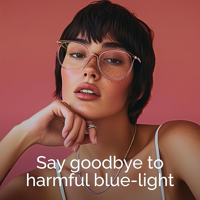 Gaoye Blue Light Blocking Glasses - Trending Round TR90 Frames, Metal Arms, UV400 Protection - Matching Soft Case