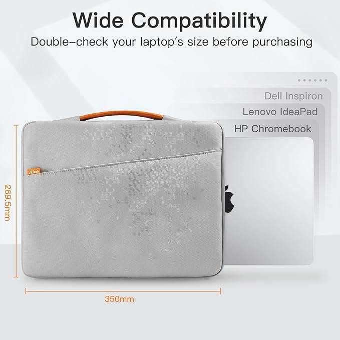 JETech Laptop Sleeve for MacBook Neo (A18 Pro), 14-Inch MacBook Pro (M1-M5, 2020-2026), Waterproof Bag Case with Portable Handle and Pocket, Compatible with 14 Inch Notebook (Light Grey)