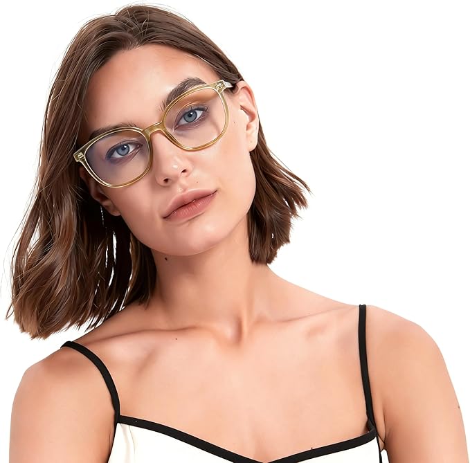 Women's Blue Light Blocking Glasses, TR90 Frame Computer Gaming Glasses Anti Eyestrain & UV Glare RF6208