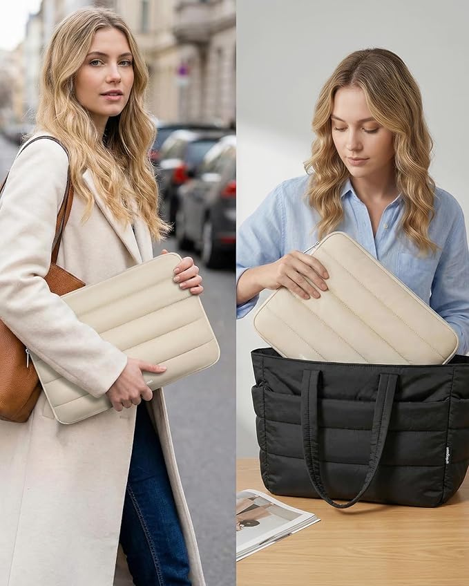 Bagasin Laptop Sleeve Bag, 15 15.6 16 Inch TSA Laptop Bag Protective Sleeve Waterproof with 4-Layer Protection Laptop Sleeve for MacBook, HP, Dell, Lenovo, Asus Notebook