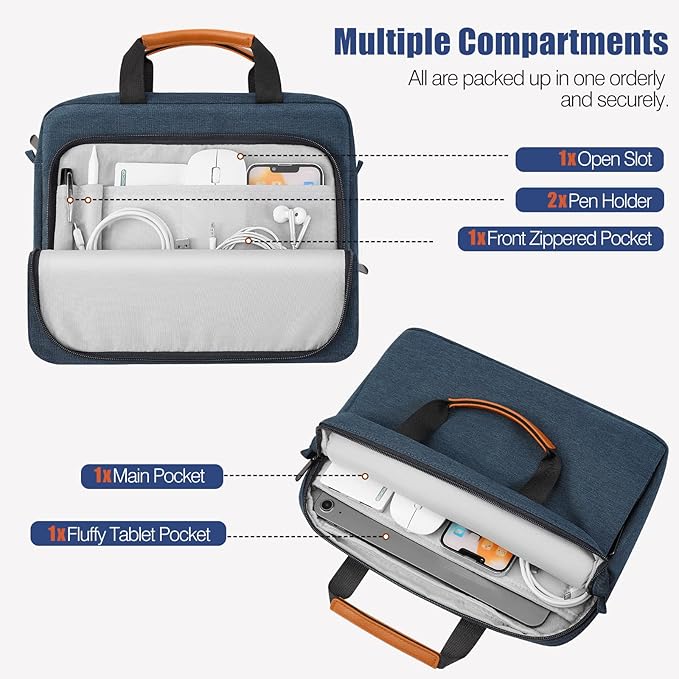 MoKo 9-11 Inch Tablet Sleeve Case, Protective Handle Shoulder Bag Fits New 11inch iPad Air M4 2026/Pro M5/M4, iPad A16 2025, 10th/Air 5/4th 10.9, iPad 9/8/7th 10.2, Tab S8/S9 11, Indigo