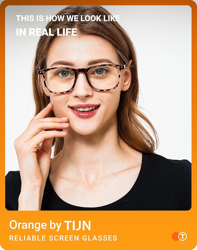 TIJN Sleep Glasses Blue Light Blocking Square Eyeglasses Dual AR Coatings for Computer Gaming Screen Fatigue & UV Protection