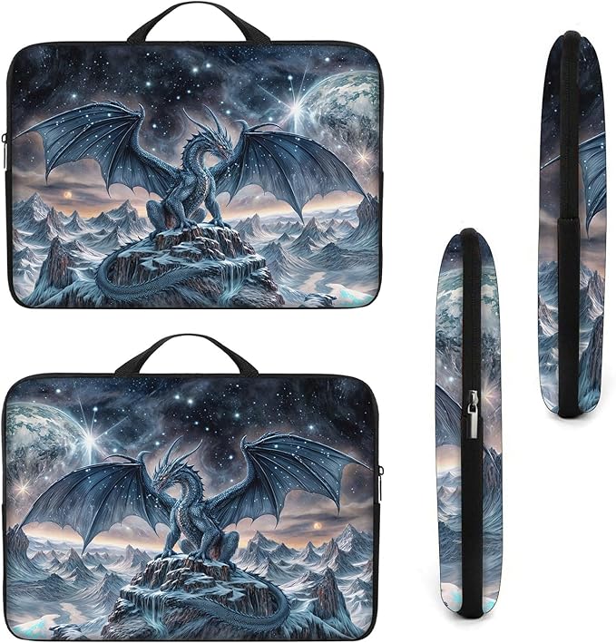 Laptop Sleeve Bag with Handle Computer Protective Soft Cover Case for 14 Inch 13 Inch Laptop,Blue Dragon