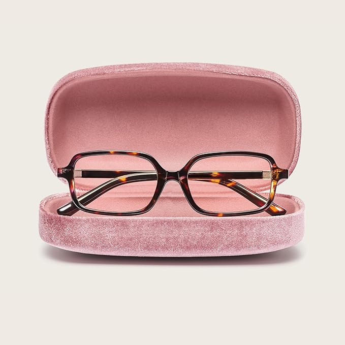 livho Blue Light Glasses for Women – Y2K Aesthetic Frame with Blush Pink Case, 90s Vibe for Screen Time Blue Light Blocking