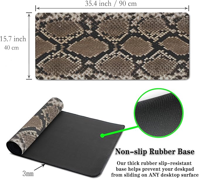 Gaming Mouse Pad Desk Accessories Kit, Keyboard Pad Big Mouse Pads, Desktop Computer Mat Non-Slip Rubber Base Waterproof with Stitched Edges, 35.4 X 15.7 inch for Work/Game/Office/Home