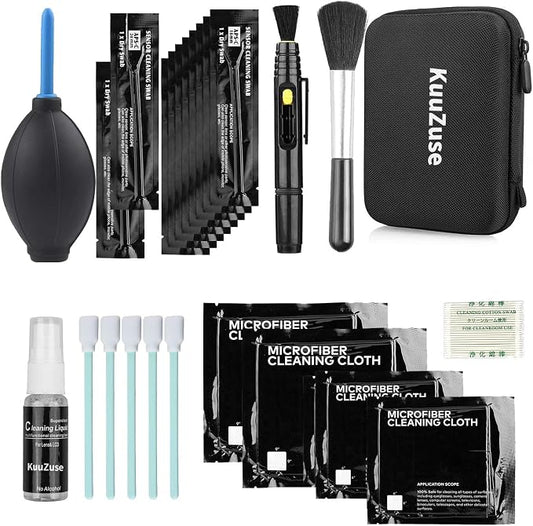 Professional DSLR Camera Cleaning Kit with APS-C Cleaning Swabs, Microfiber Cloths, Camera Cleaning Pen, for Camera Lens, Optical Lens and Digital SLR Cameras. by KuuZuse