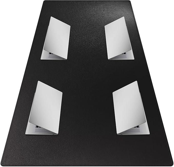 Cacoy 74.8" x 35.4" Leather Desk Mat, Office Conference Table Mat, Huge Gaming Mousepad, Waterproof Meeting Table Desk Pad for Office Conference Room and Home, Black