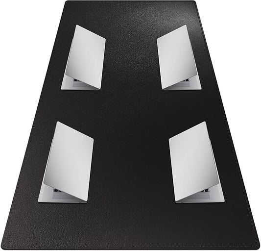 Cacoy 74.8" x 35.4" Leather Desk Mat, Office Conference Table Mat, Huge Gaming Mousepad, Waterproof Meeting Table Desk Pad for Office Conference Room and Home, Black