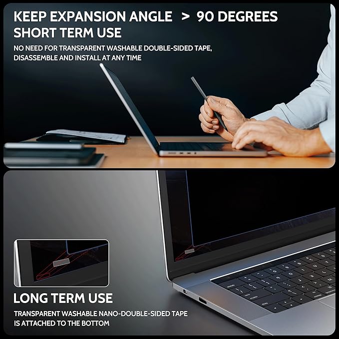 Peslv Magnetic 4 Way Privacy Screen for Macbook Air 15 Inch (2023-2026, M2, M3, M4, M5), Removable Matte Anti Glare Blue Light Protector, 360 Private Security Filter for 15.3" Mac Laptop Computer