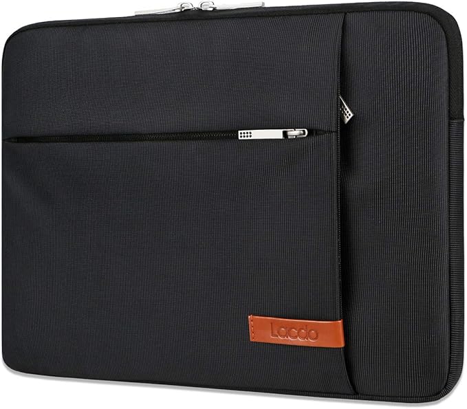 Lacdo Laptop Sleeve Case for 16 inch MacBook Pro M5 Pro/Max A3428 A3429 (2026), M4/M3/M2/M1 A3403 A3186 A2991 A2780 A2485 A2141 | 15 inch Microsoft Surface Laptop 7th Copilot+PC Computer Bag, Black