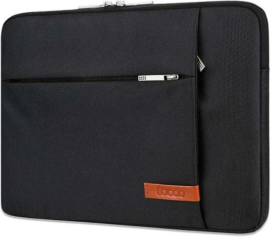 Lacdo Laptop Sleeve Case for 16 inch MacBook Pro M5 Pro/Max A3428 A3429 (2026), M4/M3/M2/M1 A3403 A3186 A2991 A2780 A2485 A2141 | 15 inch Microsoft Surface Laptop 7th Copilot+PC Computer Bag, Black