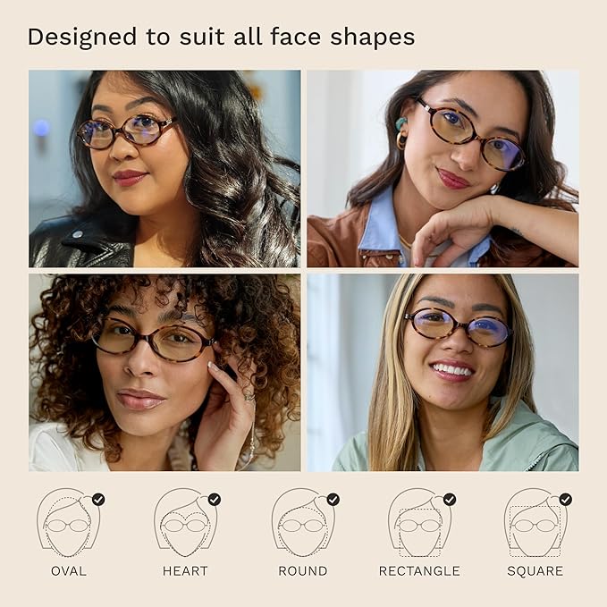 livho Blue Light Glasses for Women – Y2K Aesthetic Frame with Blush Pink Case, 90s Vibe for Screen Time Blue Light Blocking