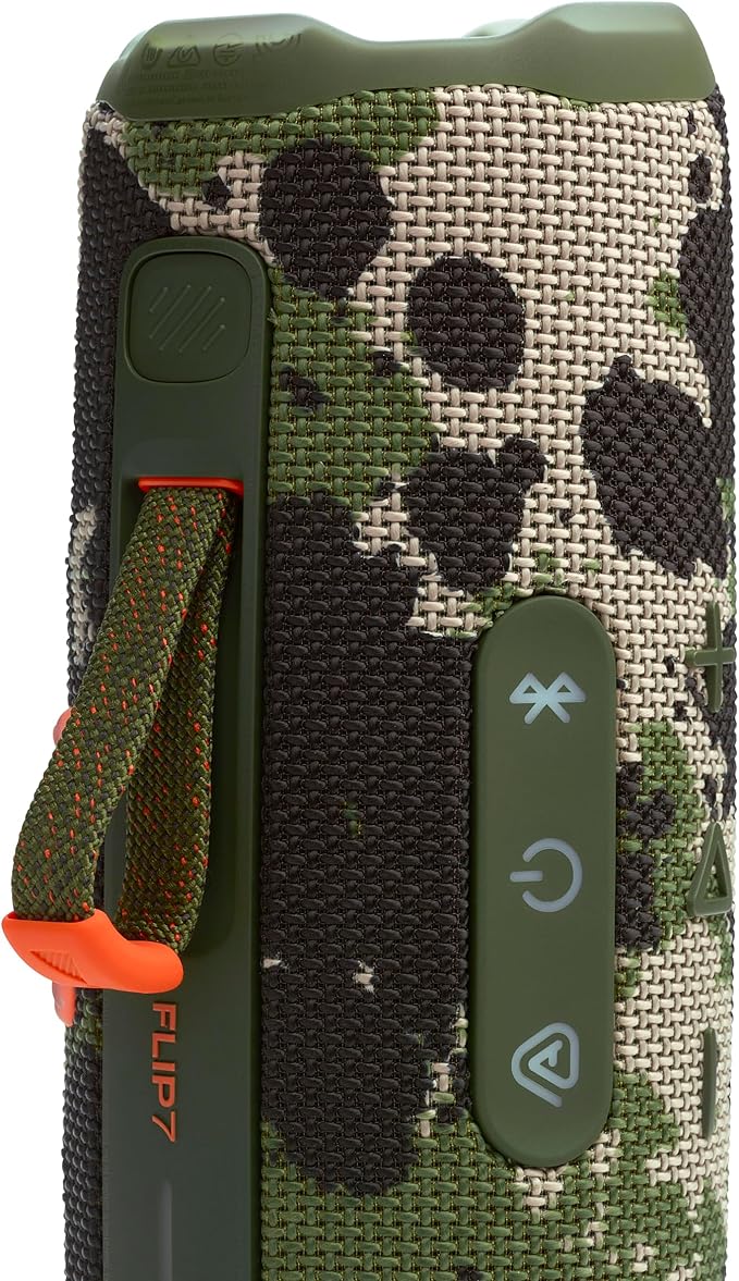JBL Flip 7 - Portable Waterproof and Drop-Proof Speaker, Bold JBL Pro Sound with AI Sound Boost, 16Hrs of Playtime, and PushLock System with Interchangeable Accessories (Squad)