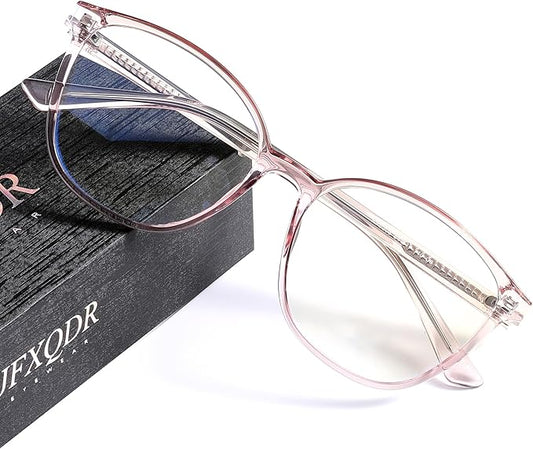 Women's Blue Light Blocking Glasses, TR90 Frame Computer Gaming Glasses Anti Eyestrain & UV Glare RF6208