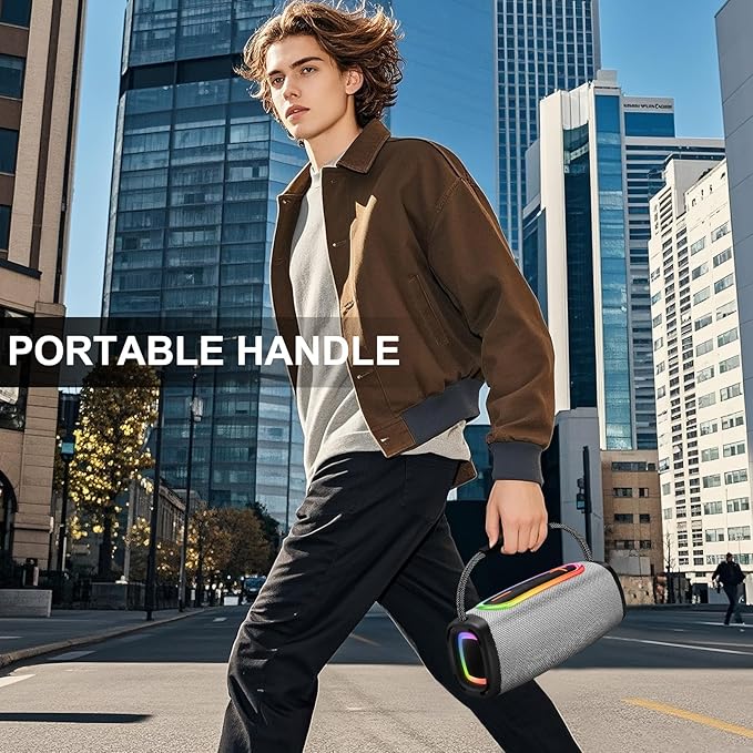 Bluetooth Speaker 6000mAh, 36H Playtime BT5.4 Portable Wireless Speaker with 24W Loud Stereo Sound, IP6 Waterproof, Portable Speaker with RGB Multi-Color Rhythm Lights for Outdoor/Home/Party as Gift