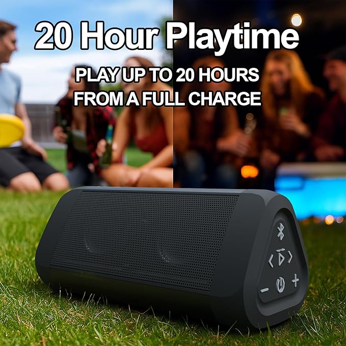 OontZ Angle 3 Ultra - Portable Bluetooth Speaker, 14 Watts, Bigger Bass, Hi-Quality Sound, 100 Ft Wireless Range, Play Two Speakers Together, IPX7 Waterproof, Home, Outdoor, Great Gift (Black)