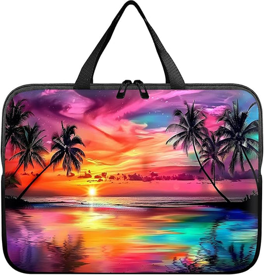 Laptop Sleeve Case Bag 13 inch, Summer Sunset Colorful Sky Slim Carrying Case Handbag Travel Laptop Bag for 13 inch MacBook Air M3/M2/Pro M2/ 13" iPad Pro/Air M4/M2 2024