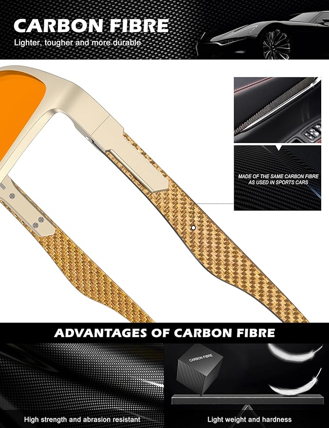 ANYLUV Carbon Fiber Reading Glasses for Men Women, Blue Light Blocking Computer Readers, Anti Glare Spring Hinge