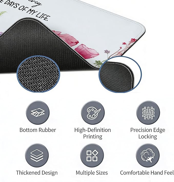 Christian Decor Large Mouse Pad Bible Verses Desk Mat, Surely Goodness and Mercy Extended Large XXL Computer Mat Gaming Mouse Pad Christian Office Room Decor Christian Gifts for Women 31.5x11.8