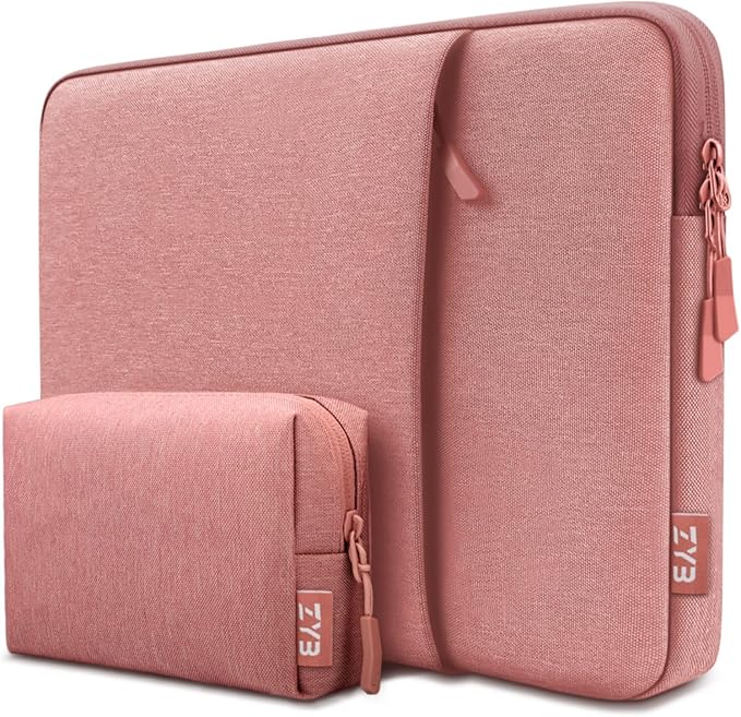 ZYB Laptop Case 16 Inch,16 Inch Laptop Sleeve for 16 Inch Notebook MacBook Pro 16 Lenovo ThinkBook/IdeaPad/ThinkPad HP Dell Acer ASUS etc Waterproof Computer Sleeve with Pocket&Accessory Bag-Pink