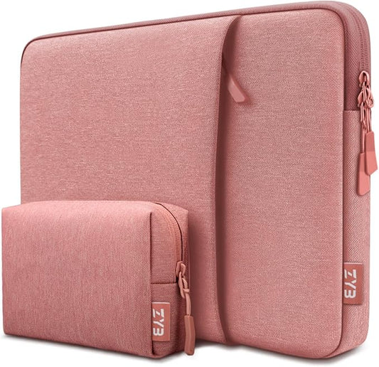 ZYB Waterproof Laptop Case 13 Inch,13 Inch Laptop Sleeve for MacBook Neo Air 13 13.6 M5 M4 M3-M1 2026-2017,MacBook Pro 14/13 M5 M4 M3-M1 2026-2012,HP Lenovo etc 13.3" with Pocket&Accessory Bag-Pink