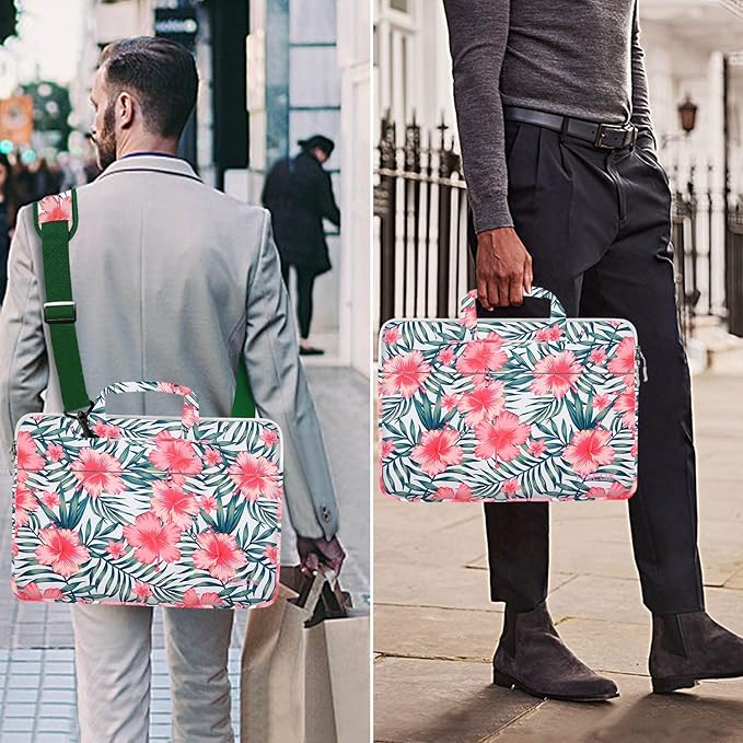 Hseok Laptop Shoulder Bag 13 13.3 14 Inch Case Compatible with MacBook Pro/Neo 14" M5/M4/M3/M2/M1,Mac Air/pro/Neo 13" and Most 13 13.3 14 Notebooks,Spill-Resistant Briefcase,Rhododendron
