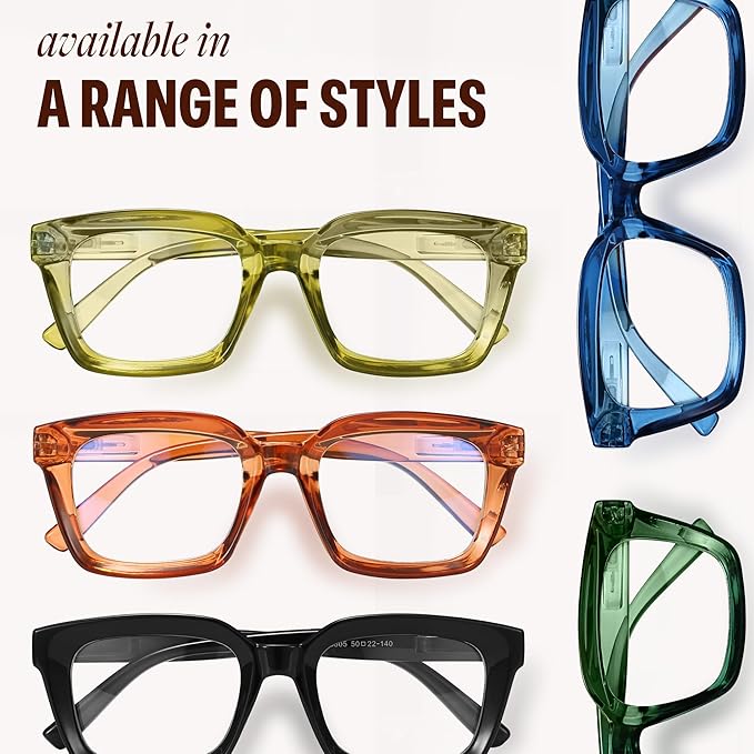 IBOANN Oversized Blue Light Glasses for Woman, Funky Fashion Glasses With Preppy Look, Reduce Screen Fatigue Computer Glasses
