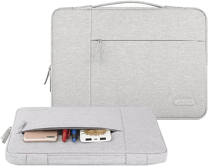 MOSISO Laptop Case 15 inch, 15 inch Laptop Sleeve with Handle Compatible with MacBook Air 15 M4 A3241 M3 A3114 M2 A2941 2025 2024 2023, Dell XPS, Polyester Multifunctional Computer Bag, Gray