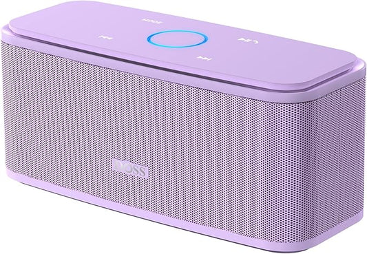 DOSS SoundBox Touch Wireless Bluetooth Speaker-12W HD Sound with Rich Bass, IPX5 Waterproof, 20H Playtime, Handsfree, for Gatherings, Home, Office, Outdoor, Travel-Purple