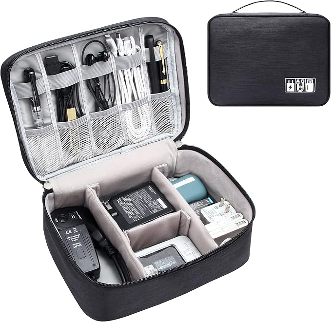 Electronics Organizer Travel Cable Organizer Bag Waterproof Portable Digital Storage Bag Electronic Accessories Case Cable Charger Organizer Case