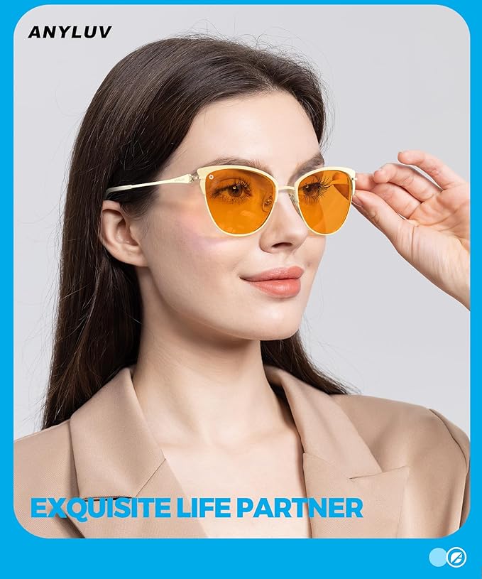 ANYLUV Blue Light Glasses for Woman Men, Womens Blue Light Blocking Glasses Computer Glasses Anti Eyestrain