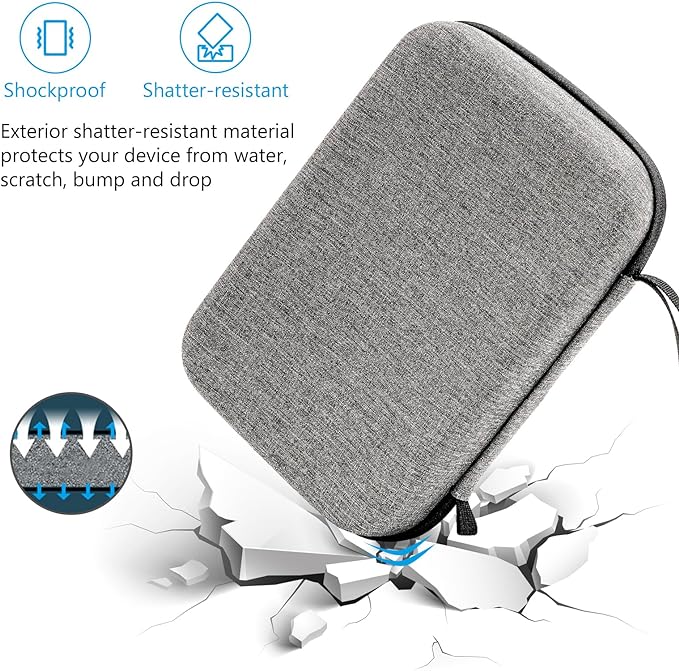 ProCase Hard Travel Electronic Organizer Case for MacBook Power Adapter Chargers Cables Power Bank Apple Magic Mouse Apple Pencil USB Flash Disk SD Card Small Portable Accessories Bag