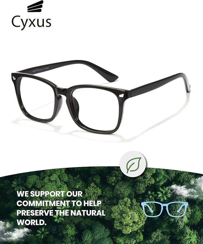 Cyxus Blue Light Glasses Men Women Reduce Eye Strain UV Blocking for Office Work Computer Screen 8082