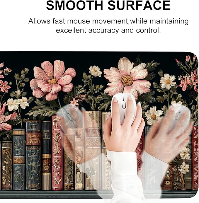 Mouse Pad, Large Anti-Slip with Stitched Edges Desk Mat Desktop Laptop Computer Desk Keyboard Mat,Table Protector Blotter Mat (Book, 35.4" x 15.7")