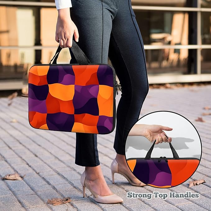 Universal Laptop Sleeve Tablet Case 12 inch, Colorful Checkerboard Slim Carrying Handbag Travel Laptop Bag for Surface Pro 9 8 7/Laptop Go 2 3, MacBook Air 11/12