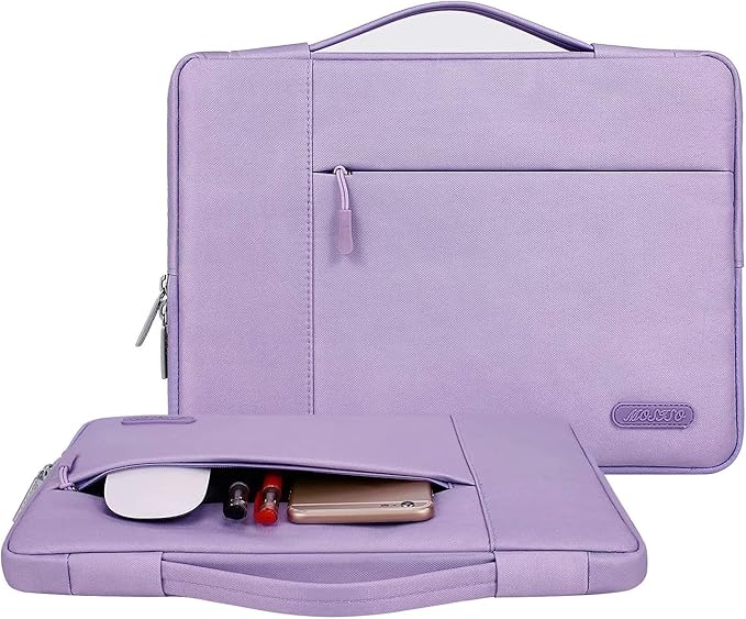MOSISO Laptop Case 16 inch, 15-15.6 inch Laptop Sleeve with Handle Compatible with MacBook Pro 16 inch, HP, Acer, Dell, Lenovo, ASUS Notebook, Polyester Multifunctional Computer Bag, Purple