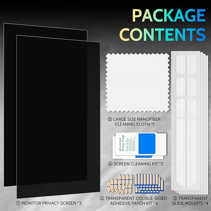Peslv [2-Pack] 21.5 Inch Privacy Screen for Computer Monitor 16:9 Aspect Ratio, Eye Protection Anti Blue Light Glare Shield, 21.5inch Removable Black Blackout Anti Spy Desktop Security Private Filter