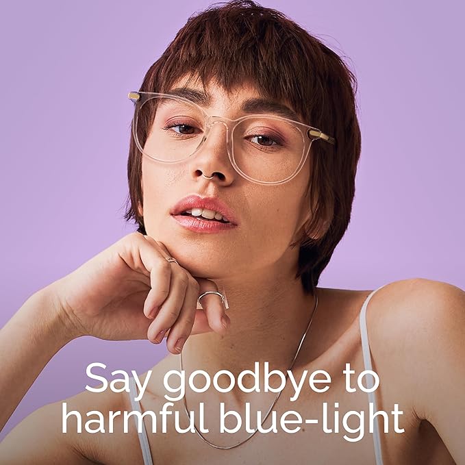 Gaoye Blue Light Blocking Glasses, Retro Round Eyewear Frame Anti Eyestrain Computer Glasses for Women Men - GY1688 (Transparent Frame/Transparent Lens)