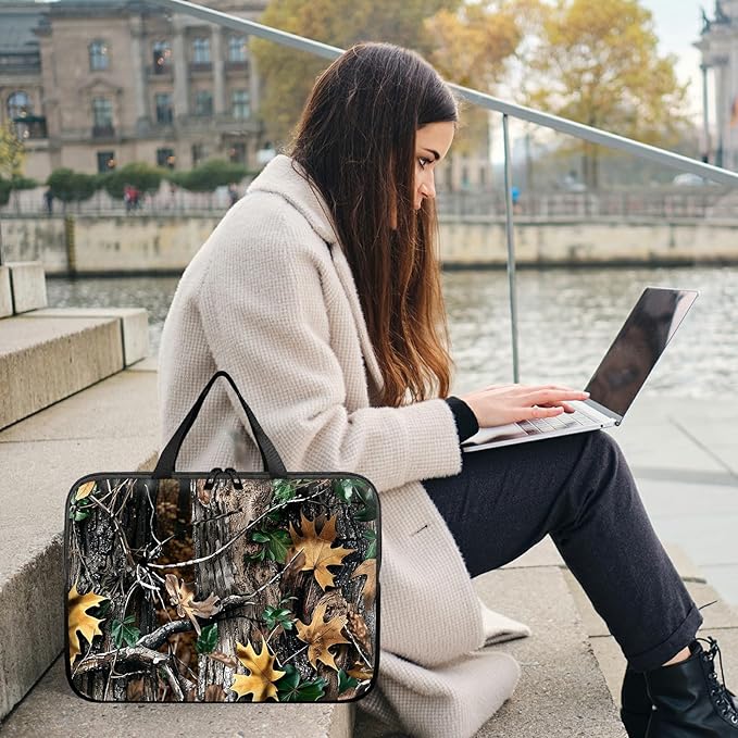 Universal Tablet Laptop Sleeve Case 10 inch, Camo Leaf Slim Carrying Case Durable Handbag Travel Laptop Bag for 7 to 10-inch Laptops/Notebook/Kids Tablet/ipad/eBook Readers