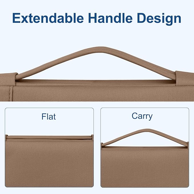 MOSISO Laptop Case 13.3 inch, 13-13.3 inch Laptop Sleeve with Handle Compatible with MacBook Air/Pro 13/Pro 14 M5 M4 M3 M2 M1,HP Dell ASUS Lenovo, Polyester Multifunctional Computer Bag, Brown