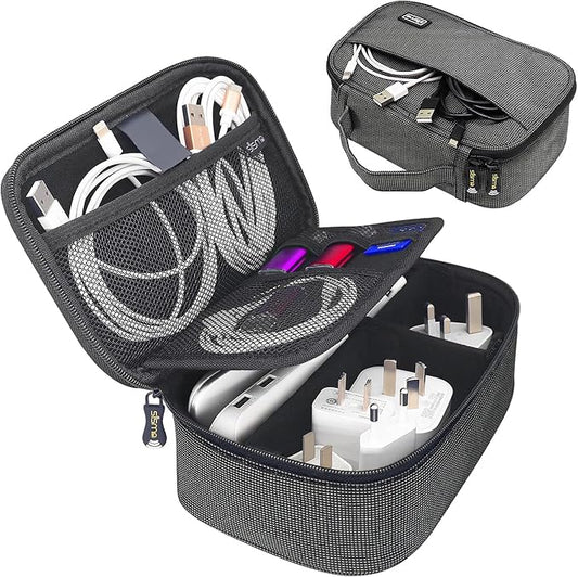 sisma Travel Electronics Organizer Small Carrying Case for Cables Phone Chargers USB Plugs Power Cords Earbuds Adapter Tech Accessories Pouch -Special Edition