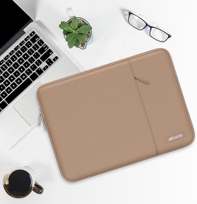 MOSISO Laptop Case 13 inch, Laptop Sleeve Compatible with MacBook Neo/Air/Pro 13 inch with A18/M5/M4/M3/M2/M1 Chip 2026-2016, Polyester Vertical Computer Sleeve Bag with Pocket, Bronze Brown