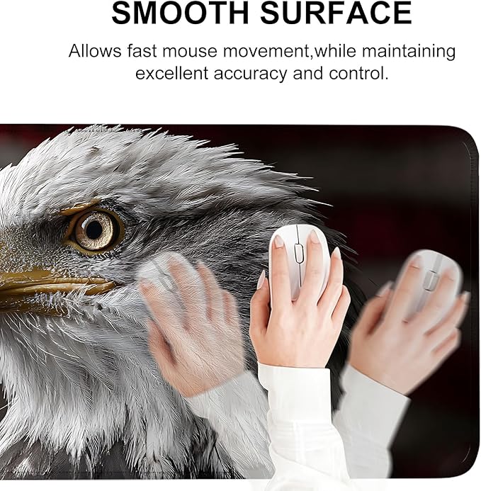 Mouse Pad, Large Anti-Slip with Stitched Edges Desk Mat Desktop Laptop Computer Desk Keyboard Mat,Table Protector Blotter Mat (Eagle, 31.5" x 11.8")